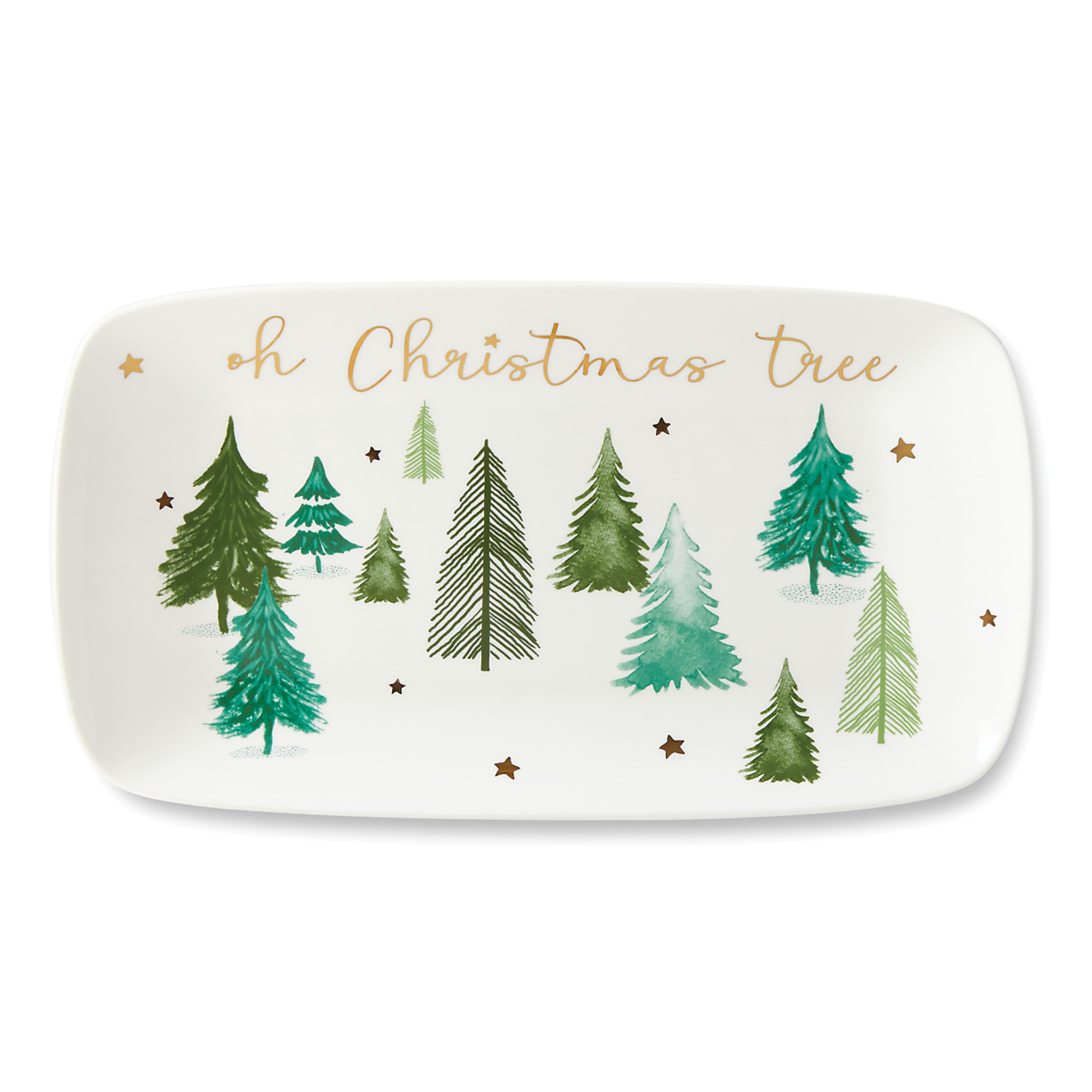 LENOX 885761 Balsam Lane Hors D'Oeuvre Tray, Porcelain, Green