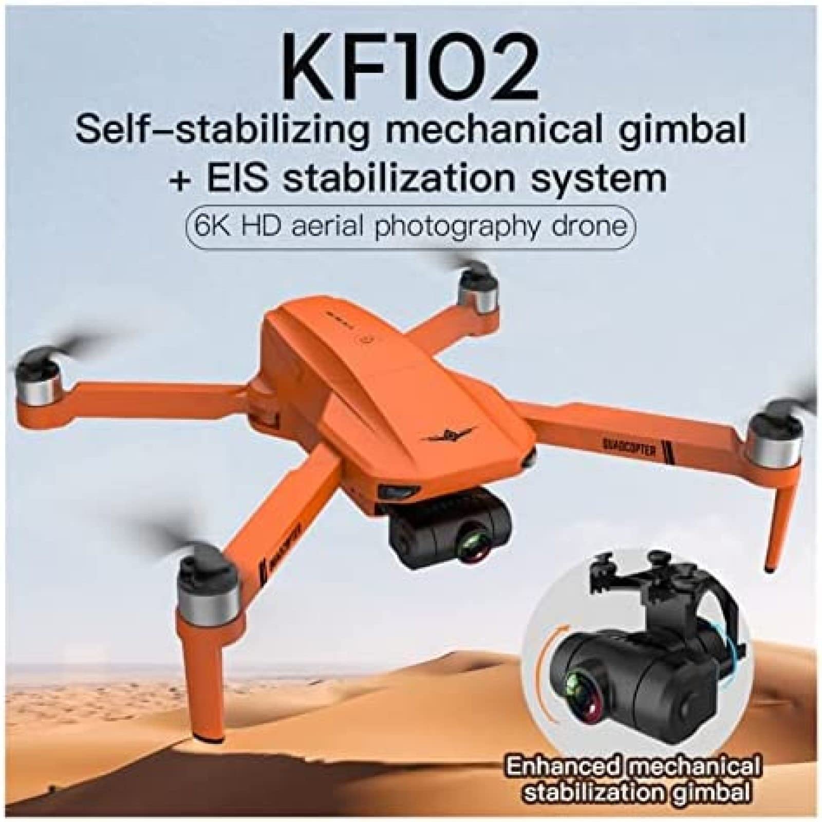 Dron z kamerą KF102 GPS Drone 4k Profesjonalna kamera 8K HD 5G Wifi 2-osiowy gimbal Fotografia lotnicza Bezszczotkowy składany quadcopter RC 1200M Drone 4k,MAX-8K-Orange-1B-32G