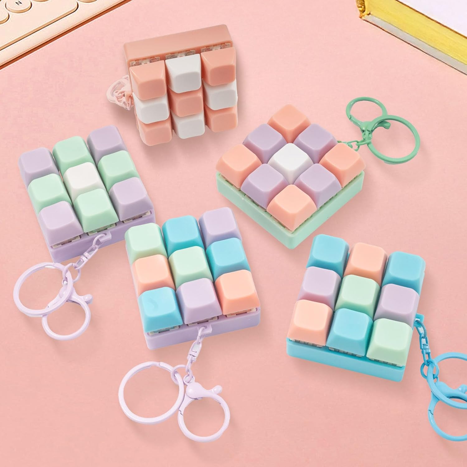Portable Keyboard Clickers Keychain Stress Relief Toy with 9 Detachable Reconfigurable Toy for Adults & image 2