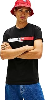 Tommy Jeans Men's TJM Reg Signature Stripe T Ext Dm0dm22539 S/S T-Shirt (Pack of 1)