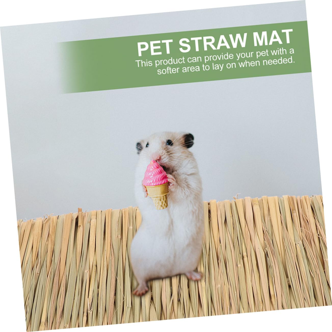 DOITOOL 5pièces Tapis Herbe pour Lapin Et Petits Animaux Tapis De Lit Tissé Herbe Naturelle pour Cochon Et Chinchillas