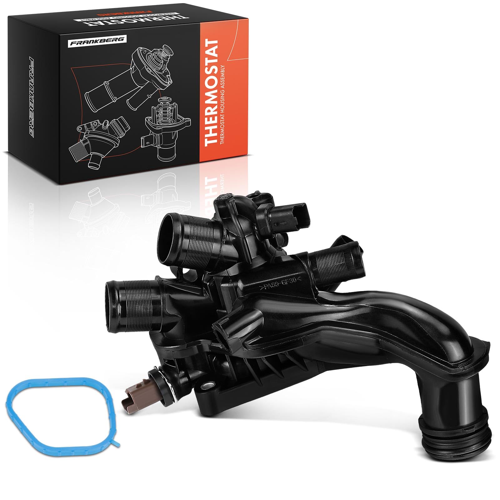 Frankberg Termostato del liquido di raffreddamento 2 Poli benzina | Compatibile con: C4 II NC, DS5, C4 I LC, 207 SW WK, DS3 Cabriolet, 308 I 4A 4C, 3008 MPV 0U, 207 WA WC, 5.008E3 0E 0U