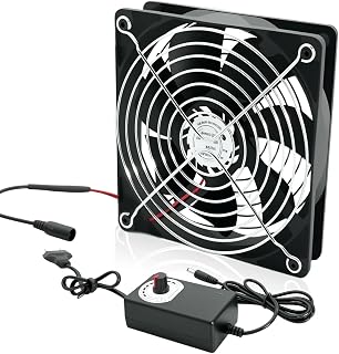 120mm PC-Lüfter,12V Gehäuselüfter mit Netzstecker & Stufenlosem Regler