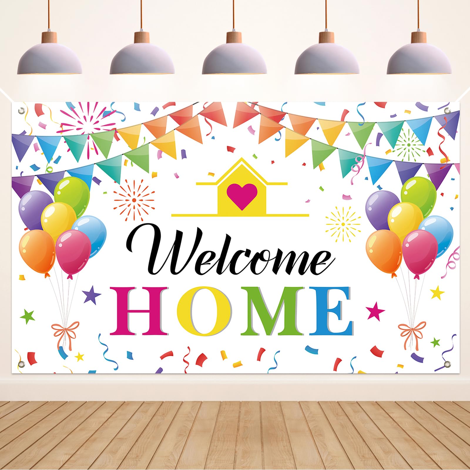 Koliphy Welcome Home Decorations, White Welcome Home Banner Backdrop Decor Background for Homecoming Family Returning Party Supplies