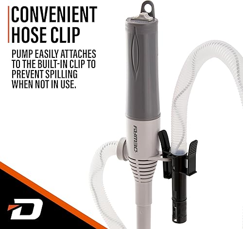 Miniatura 4 de DEWAY Bomba de transferencia automática de combustible pequeña de 15 pulgadas con parada automática, potente batería D, manguera extra larga de 39