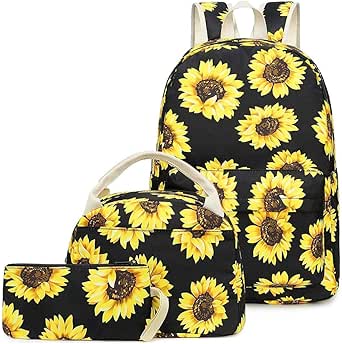 Pawsky School backpack for Teen Girls Women Travel Laptop Backpack College Bookbag Kids Backpack with Lunch Bag Pencil Bag