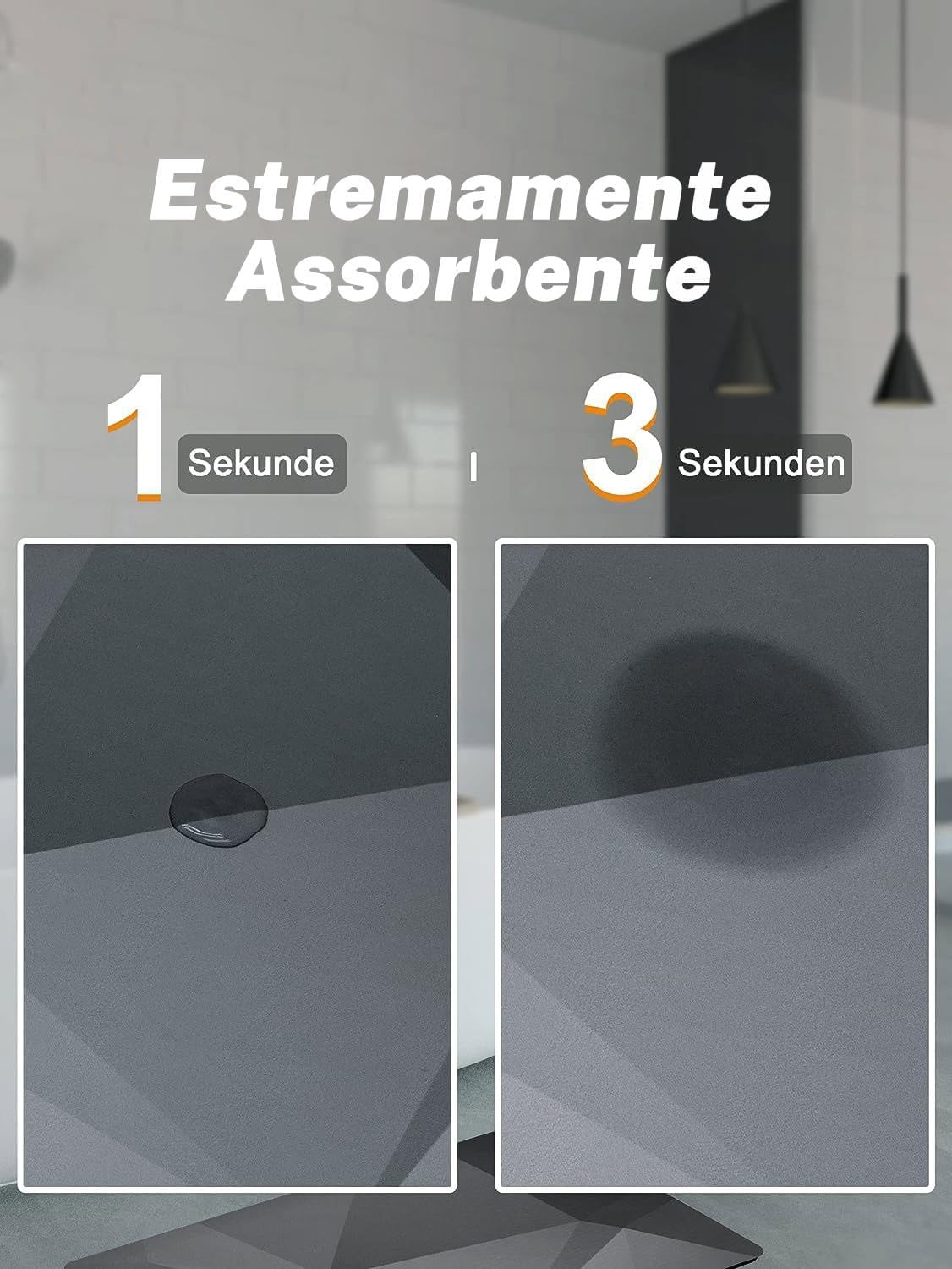 Pinkrin Diatomite Stone Bath Mat - Tappetino da Bagno in Pietra Morbido e Confortevole, Estremamente Assorbente, Perfetto Tappetino da Bagno Antiscivolo, Adatto per Diversi Stili di Casa