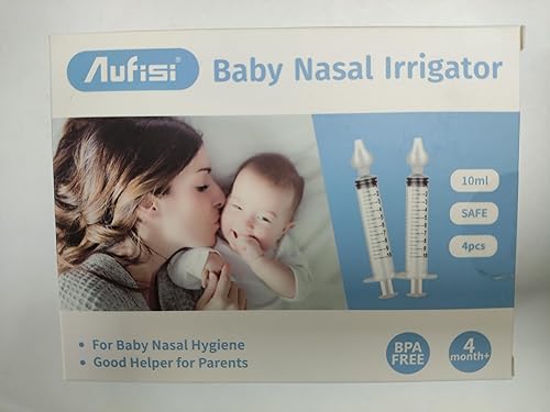 Miniatura 9 de Aufisi Irrigador nasal para bebé 03fl oz aspirador nasal profesional para bebé con puntas de succión nasal de silicona seguras jeringa nasal