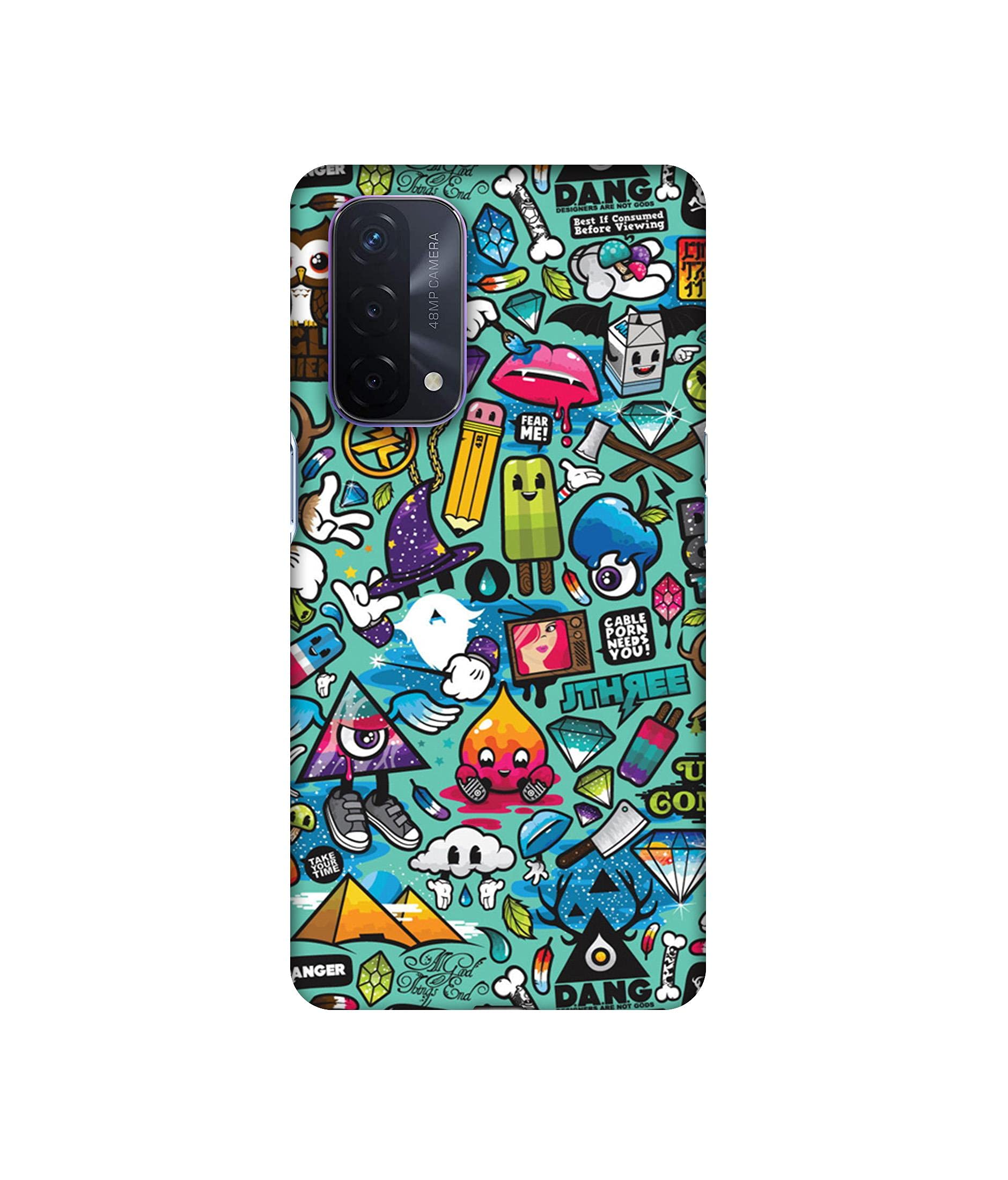 Casotec Crazy Design 3D Printed Hard Back Case Cover for Oppo A74 5G