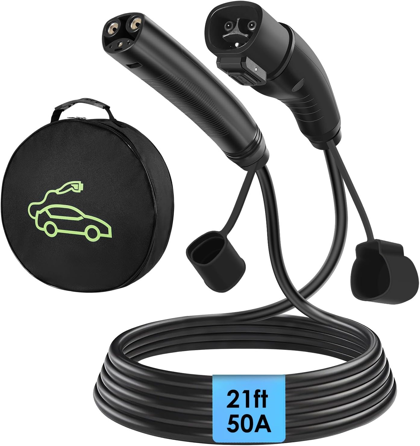 NACS Extension Cable Cord, Charging Extension Cable for Tesla, 21ft 50A 240V 12Kw, Compatible with Tesla & NACS Level 1 & Level 2 Mobile Charger Wall Connector for Model Y/X/3/S/Cyber-truck