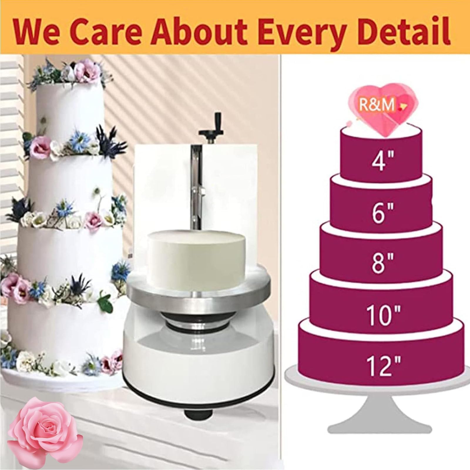 Herramienta automática de decoración de pasteles, control inteligente, máquina alisadora de glaseado para una decoración perfecta de crema de mantequilla, accesorio esencial para hornear tartas de