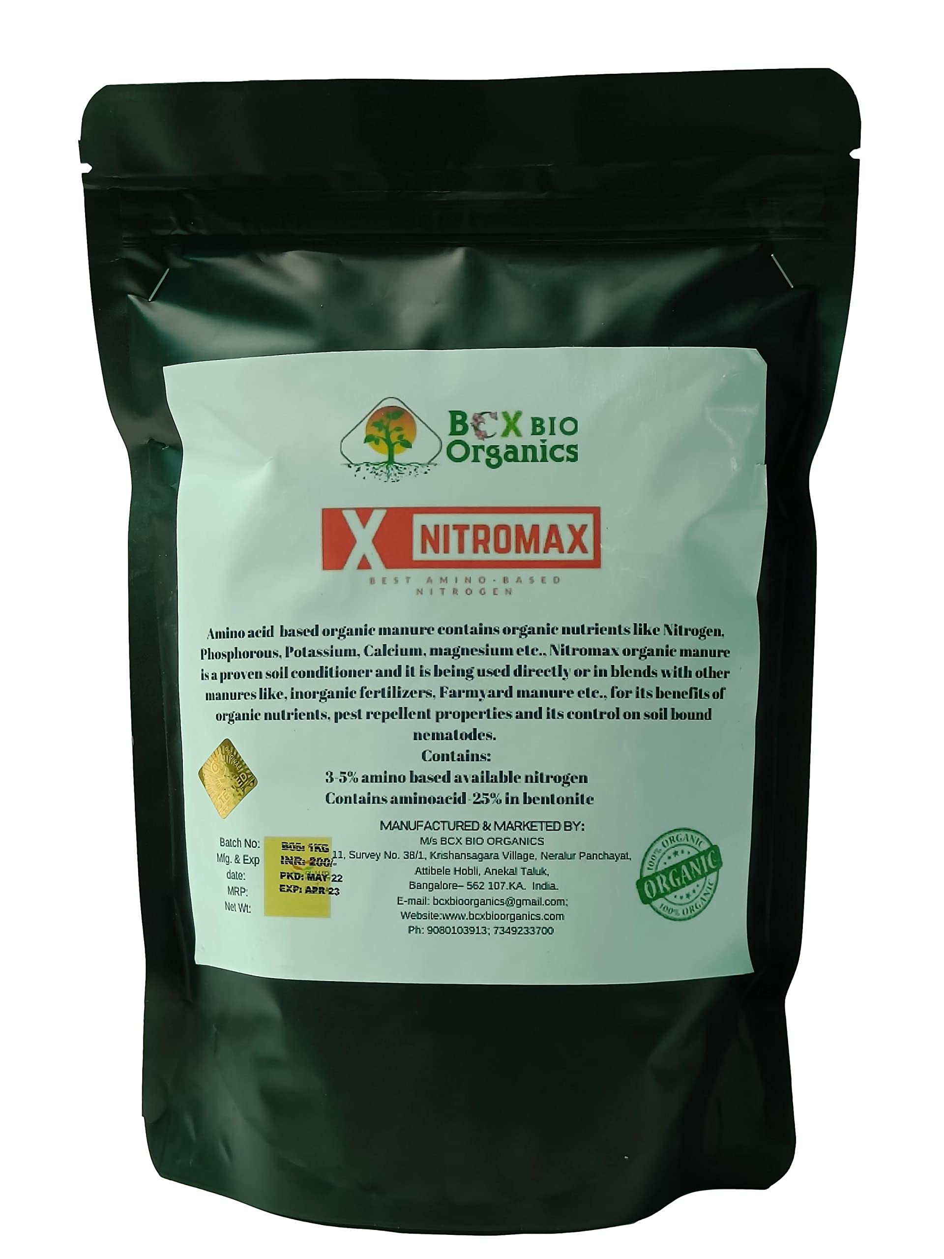 NITROMAX 1KG- NITROGEN Supplement, DERIVED from NEEM Extract, Organic FERTILIZERS,PEST REPPELENTS