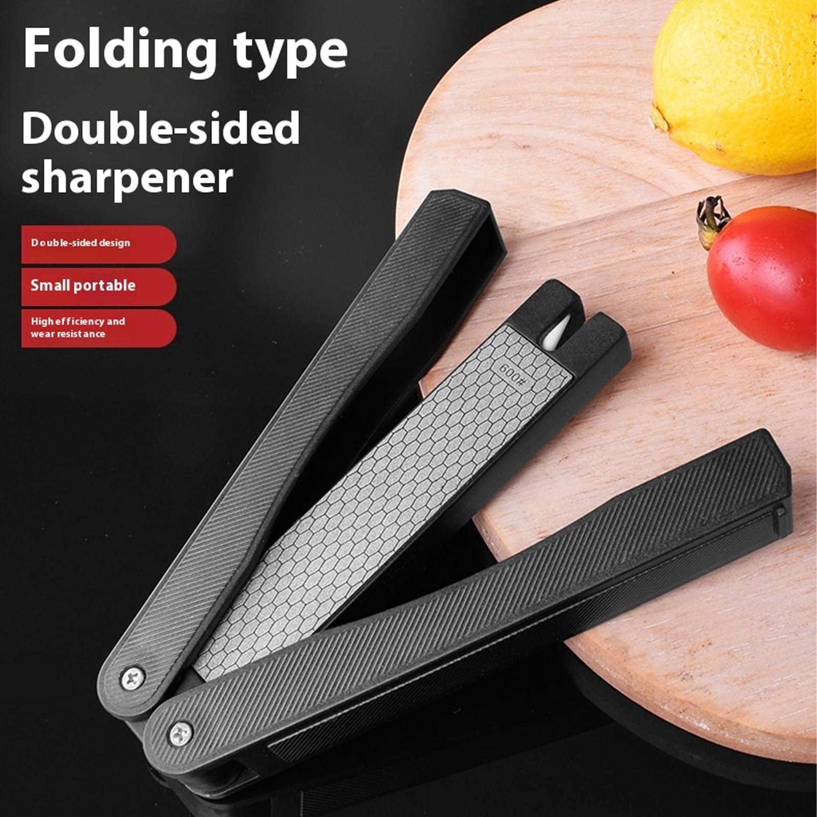 Namvo Aiguiseur De Poche Pliable Pierre à Aiguiser Diamantée Grain 400/600 - Portable Pour Couteaux Cuisine Et Outdoor