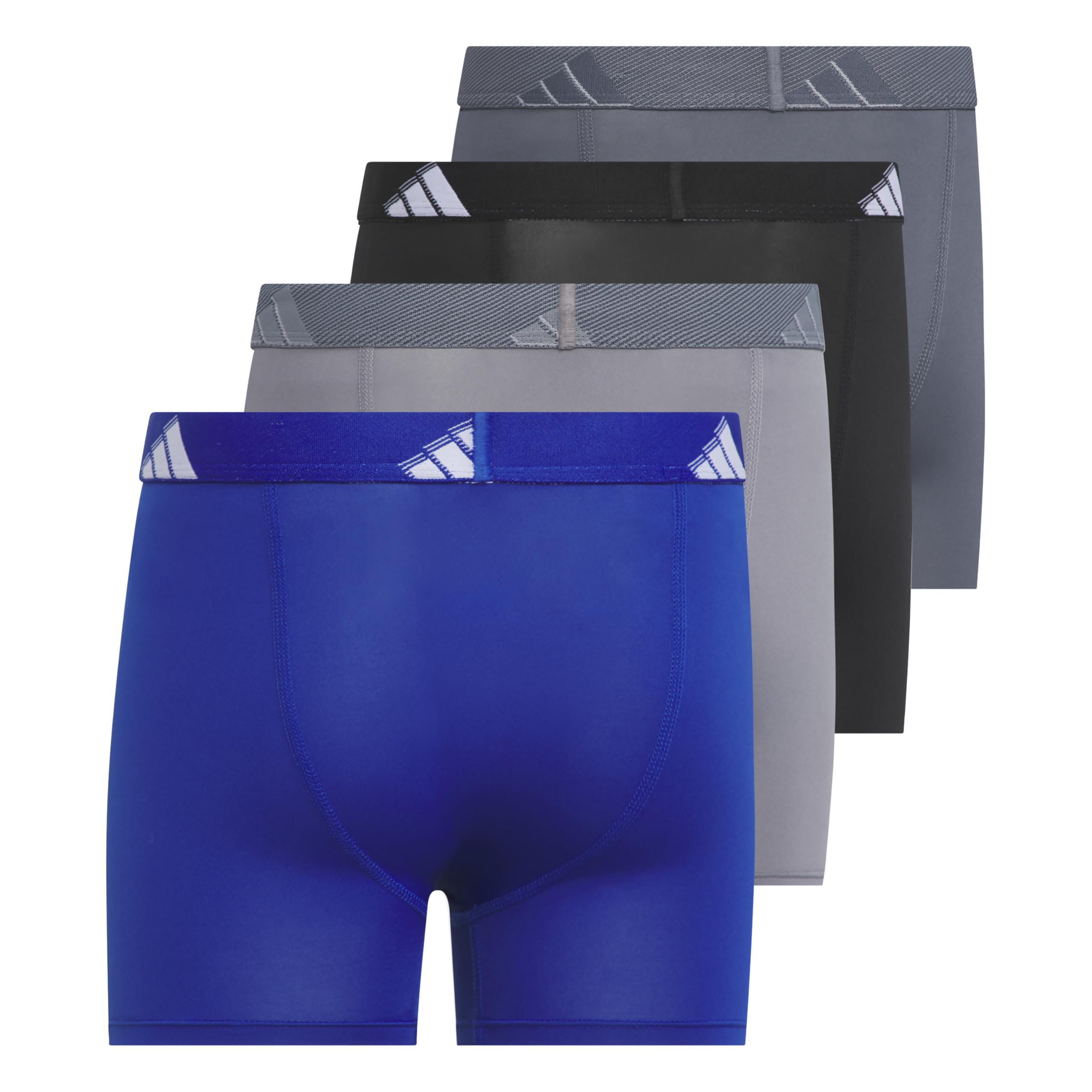 Adidas Athletic Fit Microfiber Boxer Brief Underwear (4-Pack) Designed for Active Sport And all Day Comfort Boxer Corti Bambini e Ragazzi (Pacco da 4)