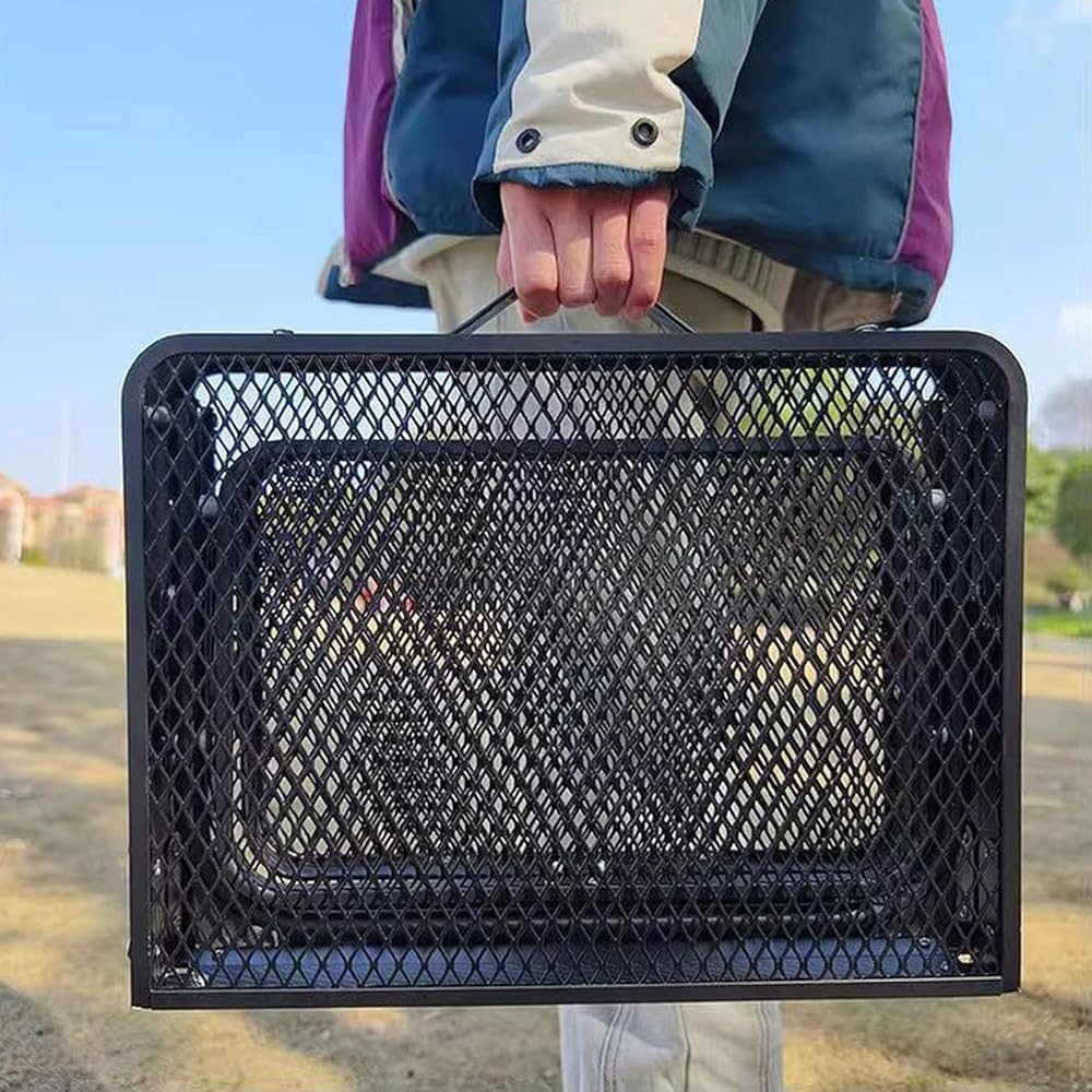 Mały, niski stół kempingowy z panelami bocznymi, przenośny, ultralekki metalowy stół piknikowy, składany mały stół, stół do grillowania na plażę, piesze wycieczki, wędrówki z plecakiem, zajęcia na