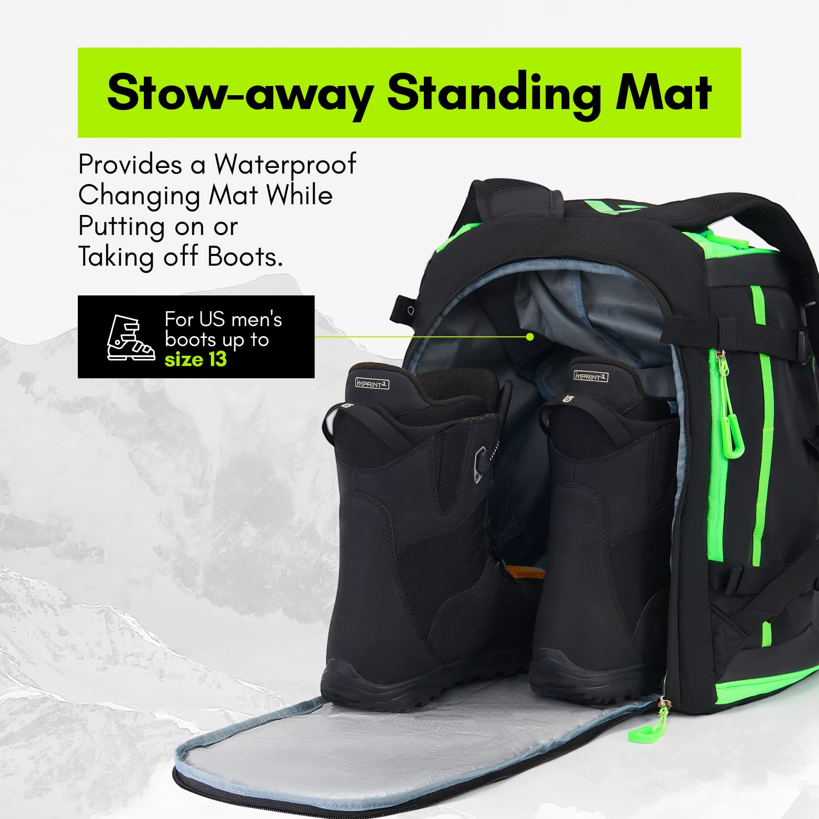 Extremus Ski Boot Bag, 65L Waterproof Ski Boot Backpack