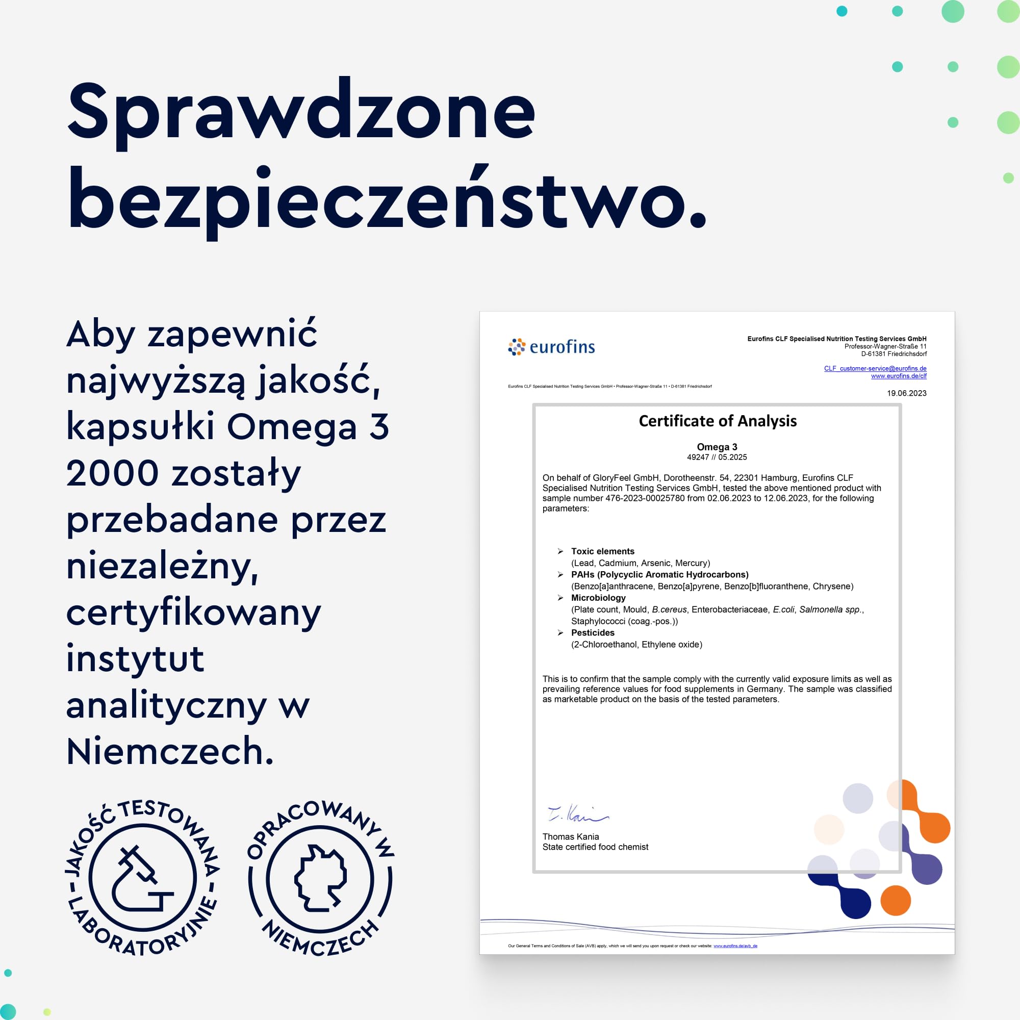 Kapsułki Omega 3 - Wysoka dawka 2000mg oleju rybnego, 1000mg EPA i 500mg DHA w dawce dziennej - Niezbędne kwasy tłuszczowe z anchois - Testowane laboratoryjnie i produkowane w Niemczech