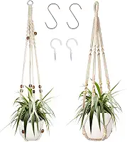Augshy Cabide para plantas de macramê, 2 pacotes de cabides de plantas, vaso suspenso para plantas de interior decorativo de macramê para decoração de casa