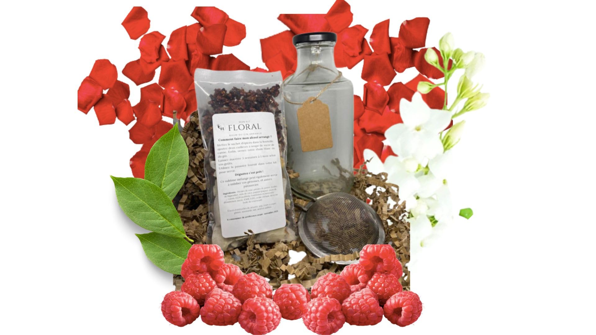 Kit Gin arrangé DIY : une infusion florale premium de rose et jasmin