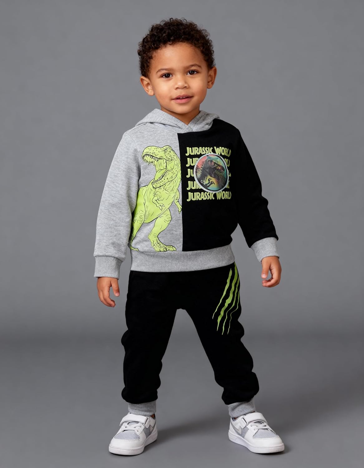 Jurassic World Boys’ Hoodie and Jogger Pants Set with Lenticular Dino Patch, 2-Piece Outfit - Image 4