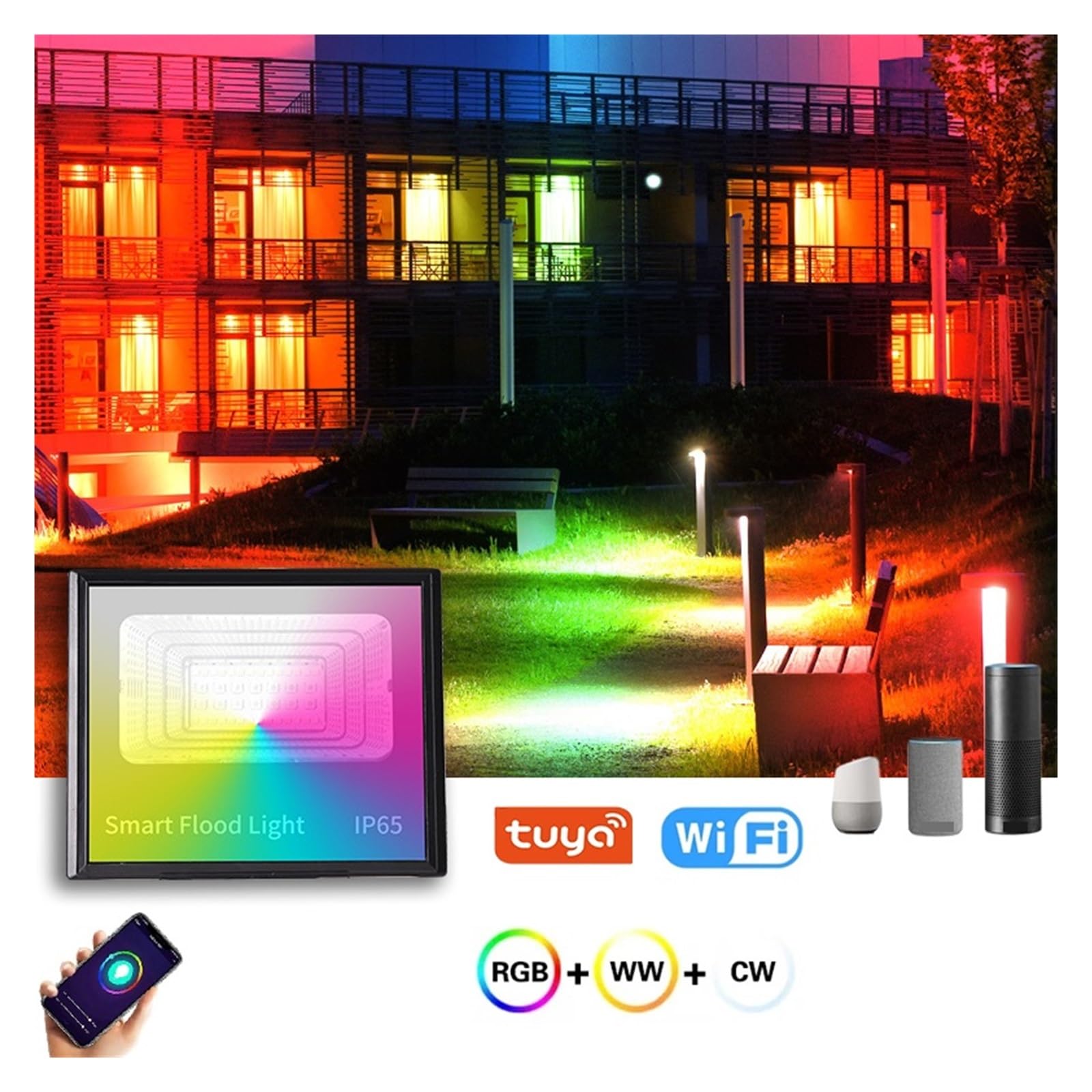 Proiettore Intelligente RGB 30W Riflettore LED Tuya Smart Home Wifi Smart Life Faretto Esterno AC85-265V Illuminazione Fredda Calda Impermeabile