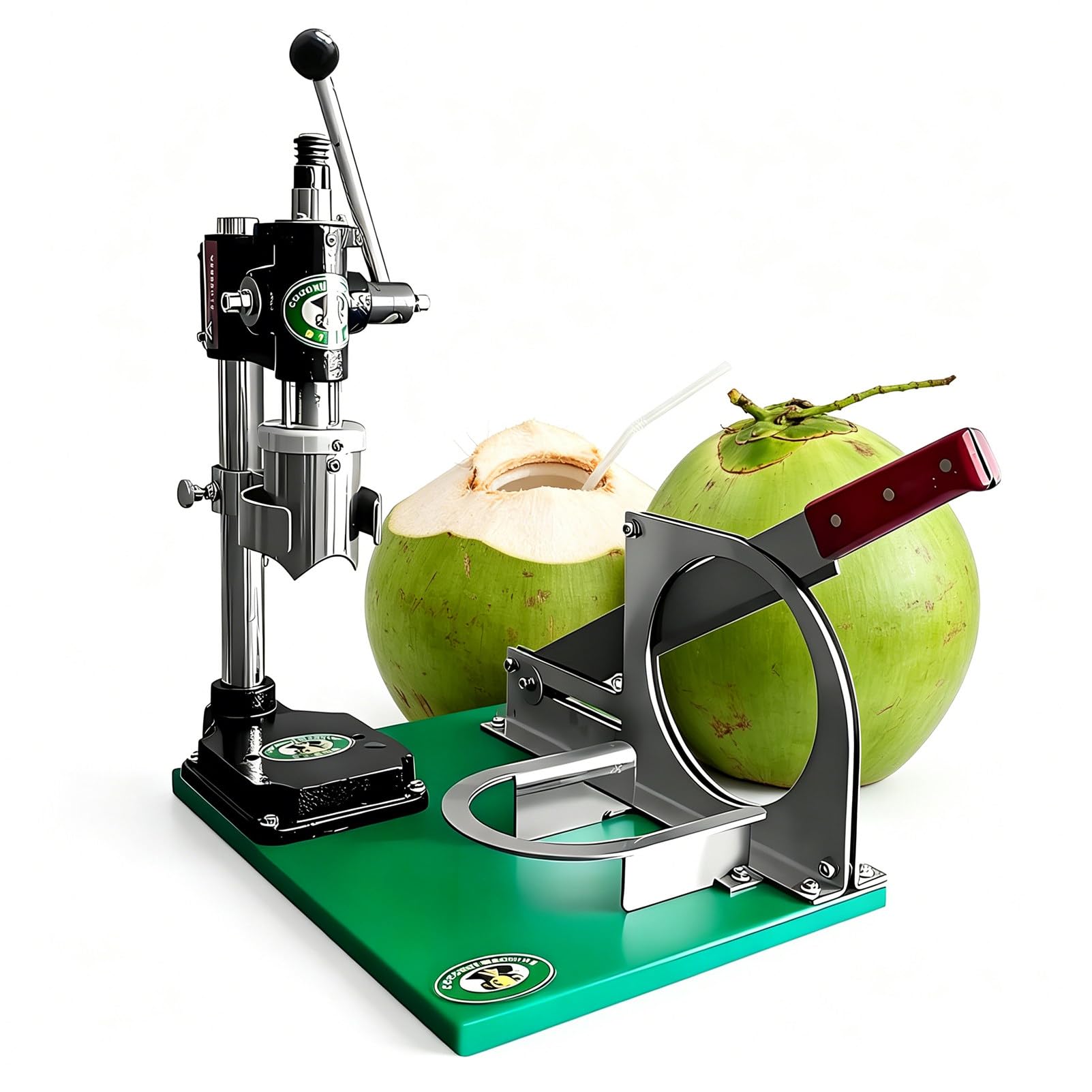 DNEPEI Commercial Coconut Peeler and Opener, SUS304 Stainless Steel Blade with Food Grade Nylon Base, Desktop Coconut Hole Maker of Young Coconuts IT-MCP1