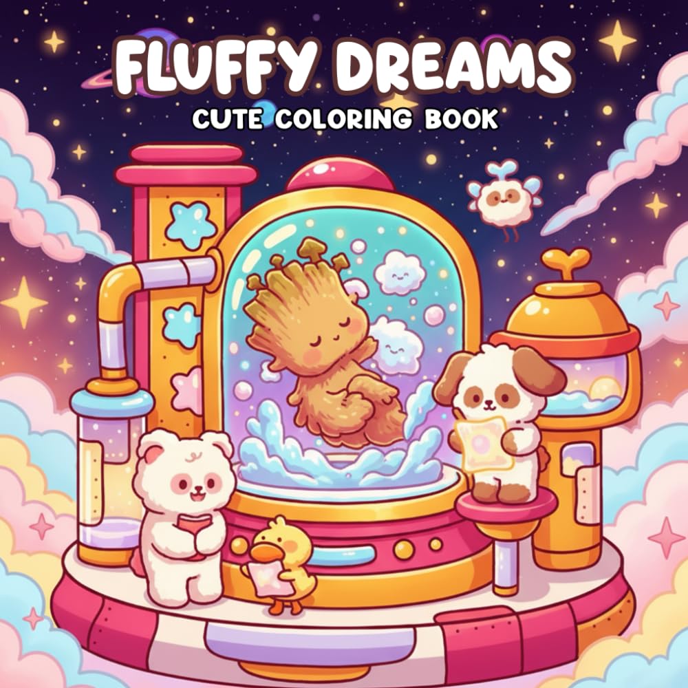 Fluffy Dreams Coloring Adventure with Cuddly Buddies: A Cozy Coloring Pages for Adults and Teens Featuring Adorable Friends Wandering Through Whimsical Worlds for Relaxation and Joy