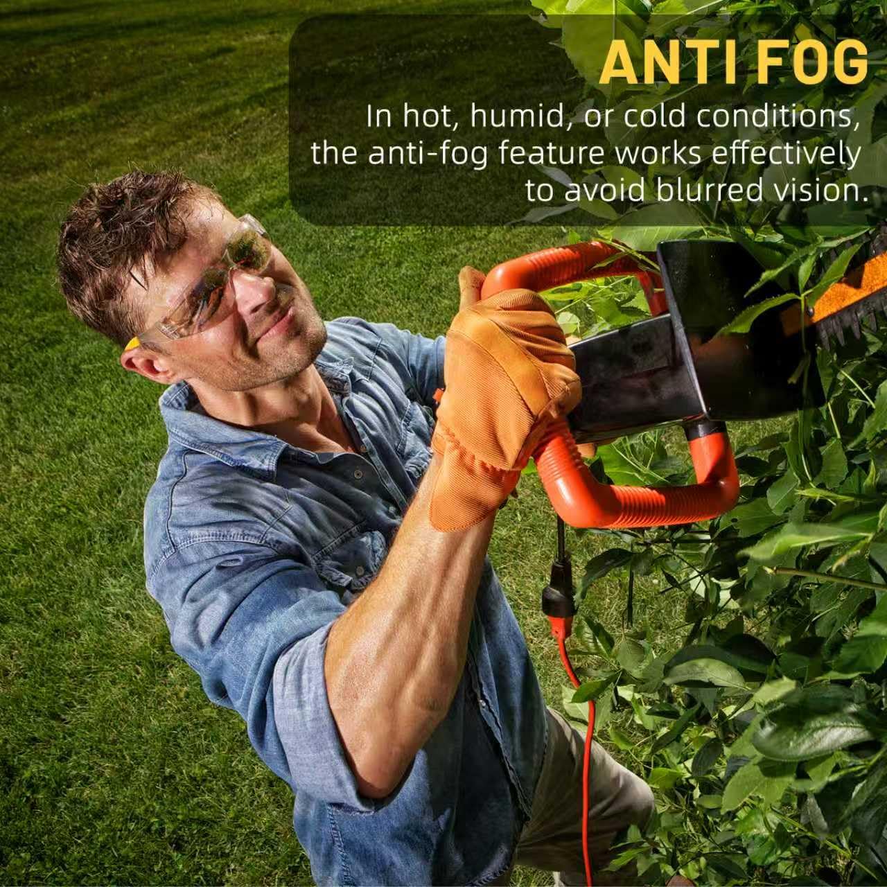 Salfboy 50 gafas de seguridad envolventes antivaho, certificado ANSI Z87.1 para construcción, trabajo en el patio, laboratorios