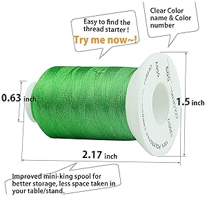 Simthread 63 Colors Polyester Compatible with Brother Embroidery Machine Thread Kit 40 Weight Compatible with Brother Babylock Janome Singer Pfaff Husqvarna Bernina Embroidery Sewing Machines 550Y