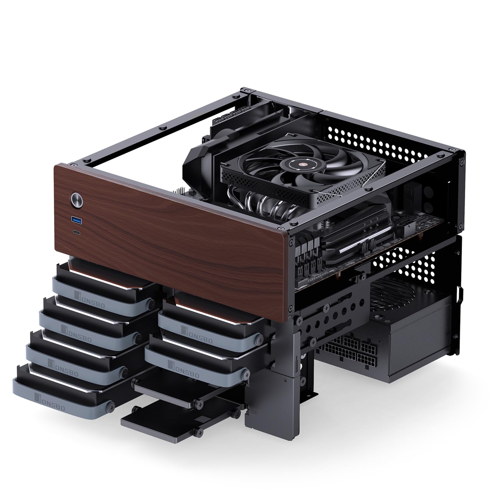 Jonsbo N4 NAS用ケース+前面ファンサポート付き Amazon.co.jp: JONSBO N4 ブラック NAS PCケース、ウォールナット
