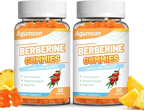 Miniatura 9 de Gomitas de berberina de 1200 mg, suplemento de berberina de alta potencia con canela de Ceilán para el sistema inmunológico y el metabolismo, sin