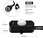 SENSKY BS010L 12V-30V 3A Pir Motion Sensor Switch, Distance, Time Delay, Sensor Distance Adjustable Small Sensor Switch for DIY Lighting (Black with Light Sensor)