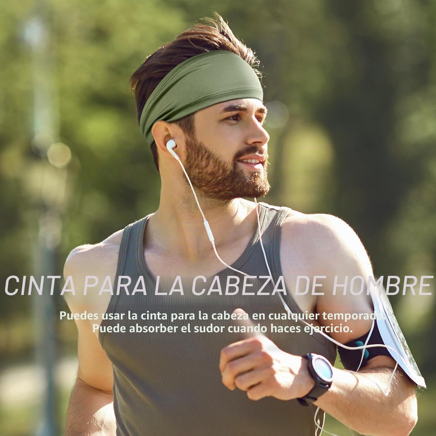 Cinta Pelo Deporte, 4 Pcs Cinta Pelo Hombre Diadema Hombre Antiscivolo Elástico Headband Accesorios Running Deporte