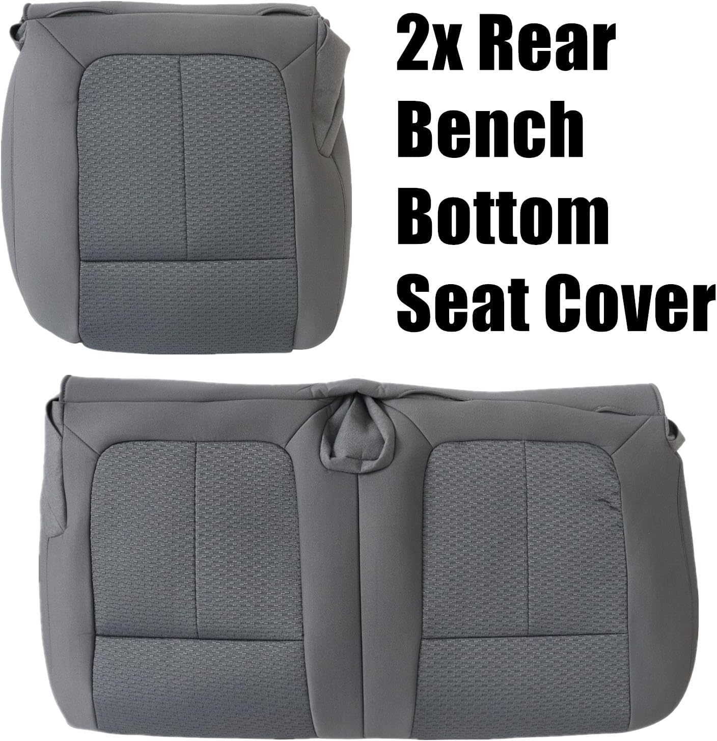 NLQR Front & Second Row Driver & Passenger Side Replacement Seat Covers Cloth Steel Gary Compatible with Ford F150 2011 2012 2013 2014 Bottom & Top Lean Back & Headrest & Driver Foam Cushion