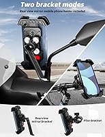 Vista 7 de Soporte de teléfono para bicicleta, soporte ajustable de 360° para teléfonos inteligentes de 4.7 a 7.2 pulgadas, soporte de espejo de motocicleta