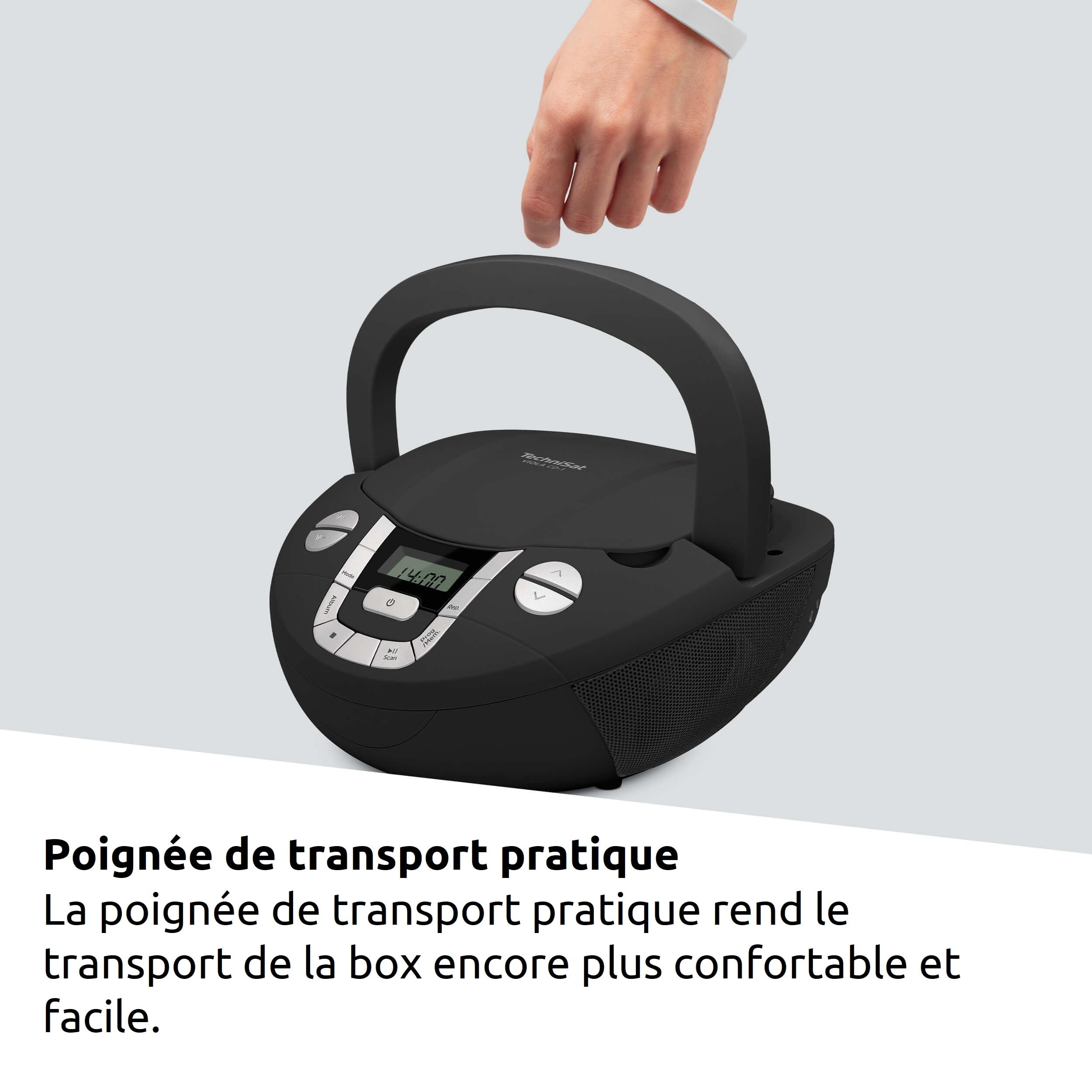 TechniSat Viola CD-1 - Lecteur CD stéréo Portable, Boombox