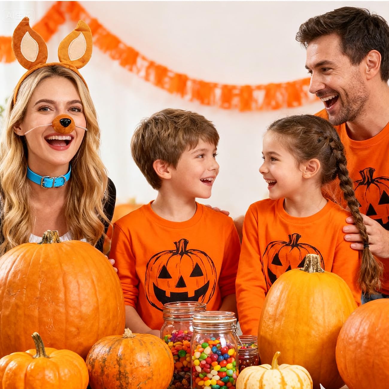 4 Pieces Dog Ears and Tail Set-Dog Headband Nose Collar Halloween Cosplay Deluxe Costume Accessoies - Image 3