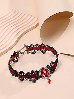 1 Collar Gargantilla de Encaje Decorado con Corona y Diamantes de imitación para Mujer (predeterminado)