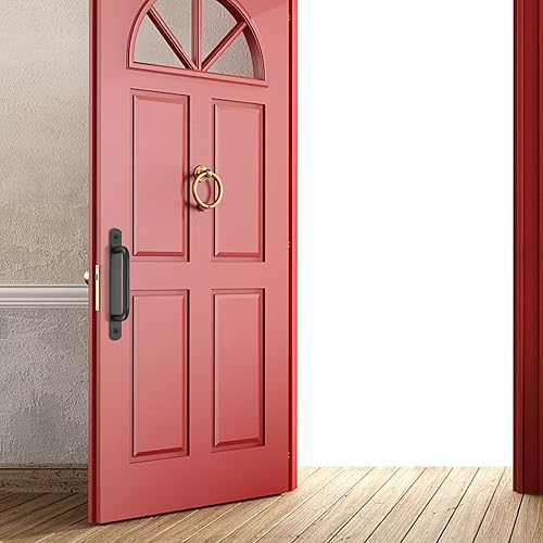 Miniatura 7 de 2 manijas de puerta de granero, manijas de puerta corredera, manijas de puerta de armario de acero inoxidable con placas para armario, armario,