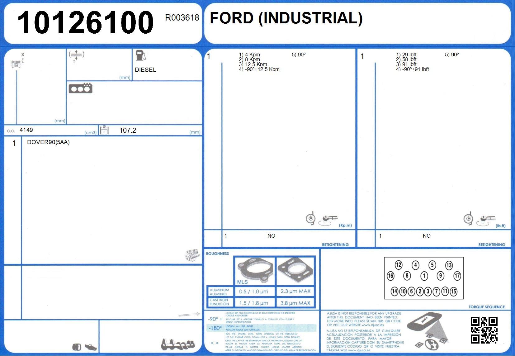 Ajusa 52168200 Kit Guarnizioni, Testata