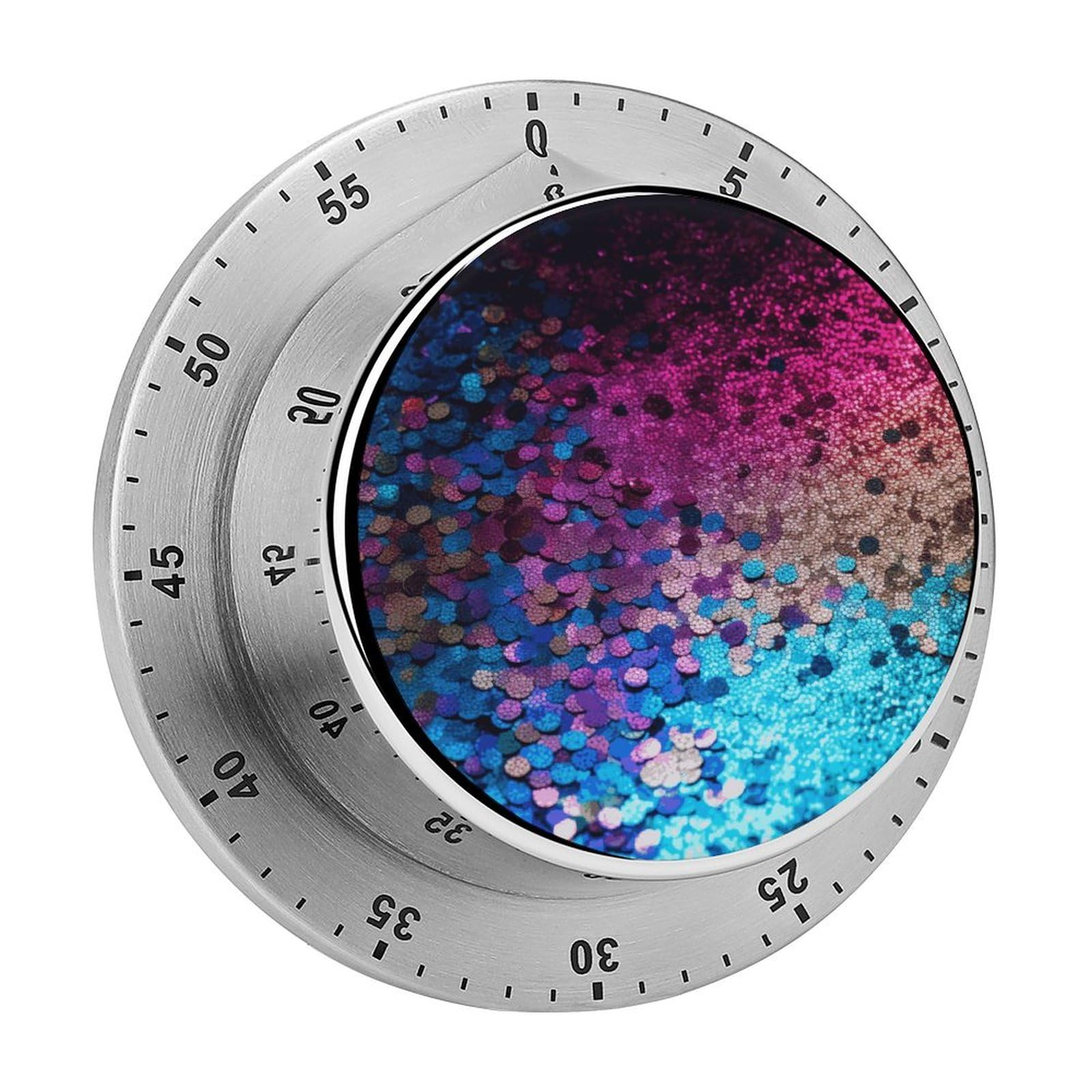 Glitter Sequin Spot Manual Countdown Timer with Magnetic Base Visual Mechanical Timer for Classroom Home Study and Cooking
