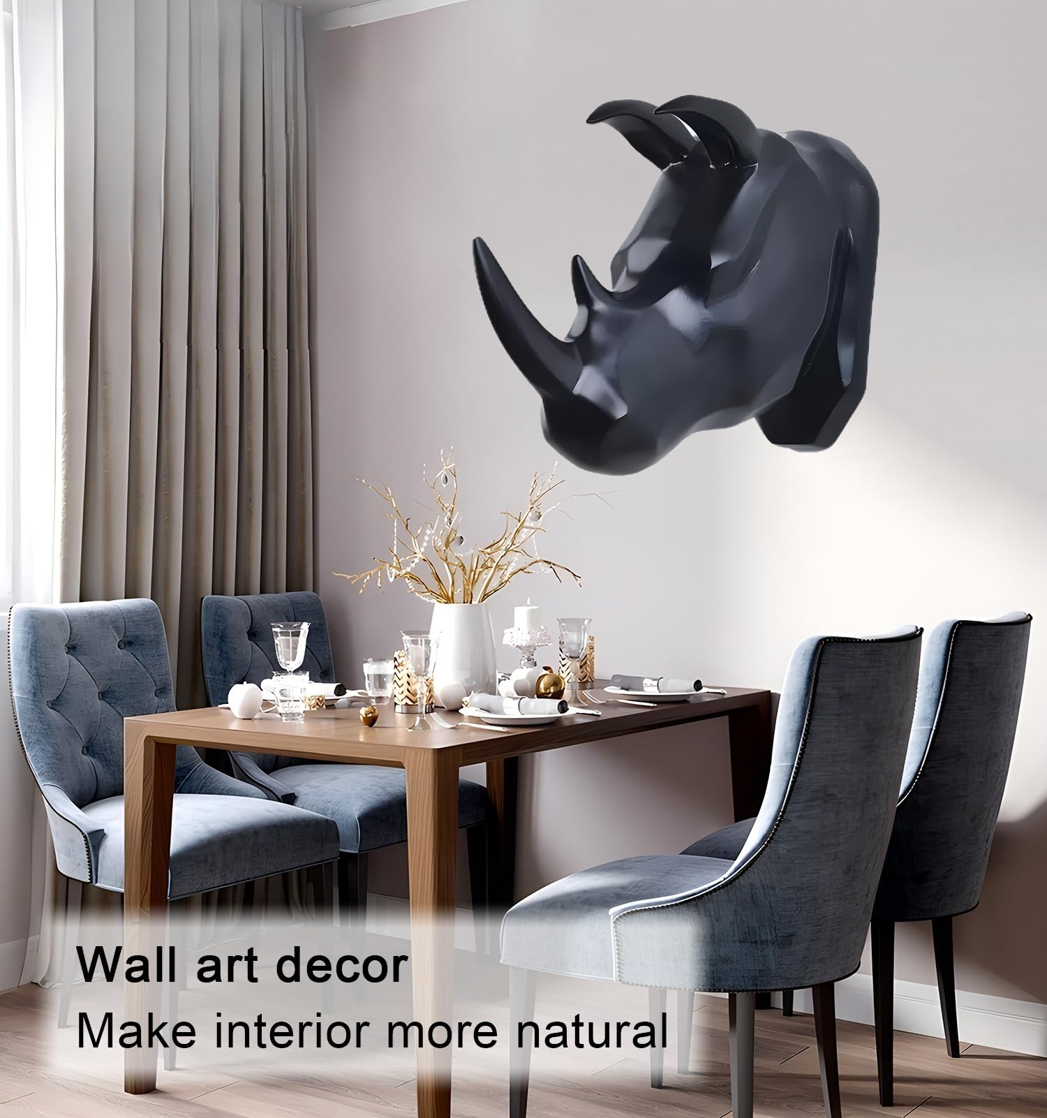 Amazon.co.jp: 壁に取り付けられた動物の頭, モダンスタイルのミニ