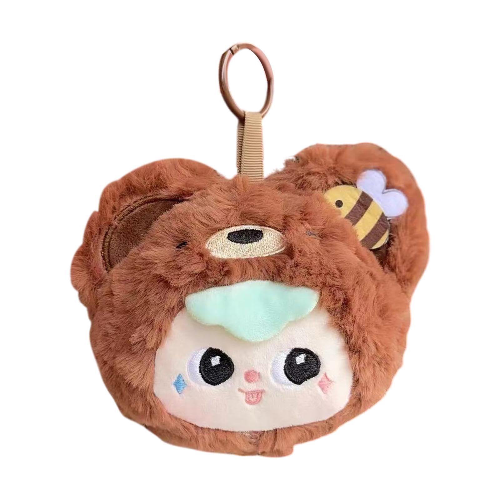 Purse Keychain Wallet Car Keychain Lightweight Compact Gift Lady Girls Pouch Brown-image-49