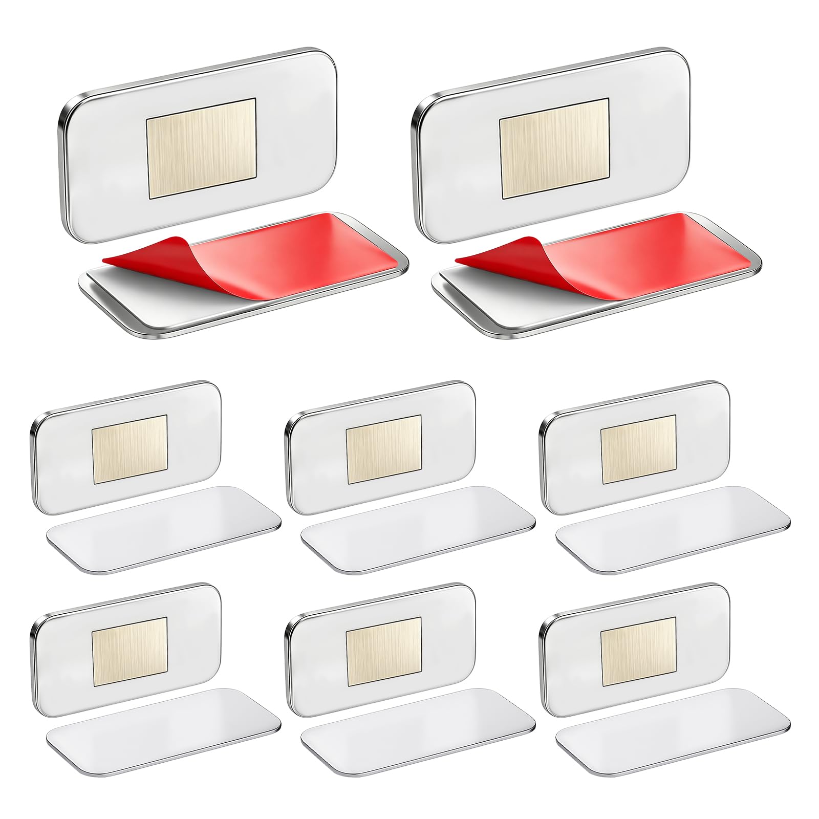 Flintronic 8 Pairs Magnetic Door Catch, No Drilling Cabinet Door Magnets Self-Adhesive, Ultra Thin Drawer Magnets for Wardrobe, Kitchen Cabinet, Bathroom Cabinet, Storage Cabinet & Office Cabinet