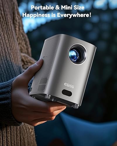 Miniatura 6 de [Enfoque de un botón] Proyector con WiFi y Bluetooth, proyector para exteriores 4K con bolsa de transporte, proyector de películas portátil con