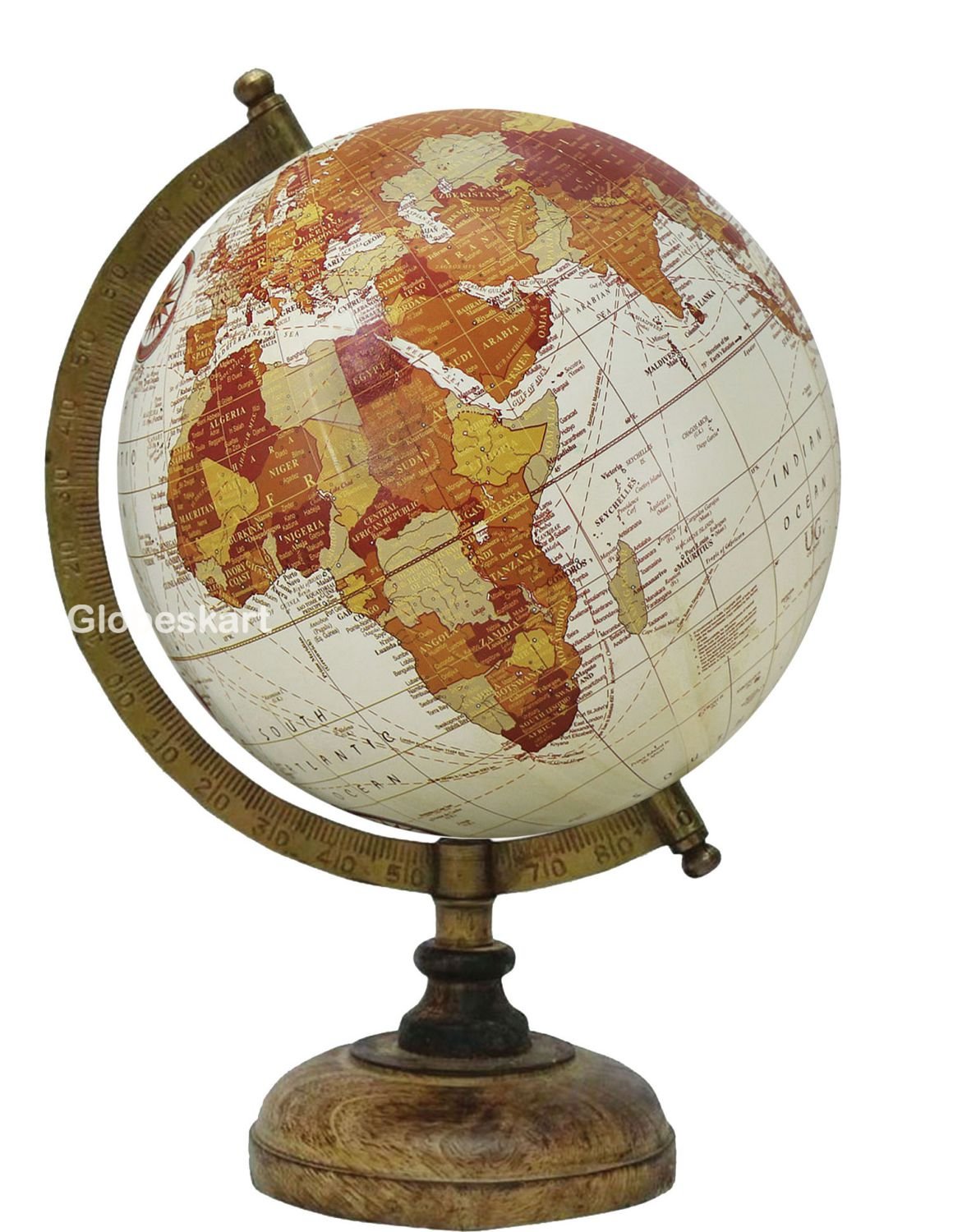 Globeskart Educational/Antique Globe with Brass Antique Arc and Wooden Base/World Globe/Home Decor/Office Decor/Gift Item / 8 inches (Cream Multi Red) (B0782ZMBK4) Amazon Price History, Amazon Price Tracker