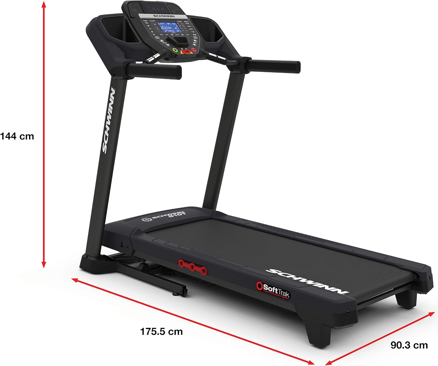 Schwinn Fitness Tapis Roulant elettrico 510T, nero/rosso, Taglia unica - Immagine 3