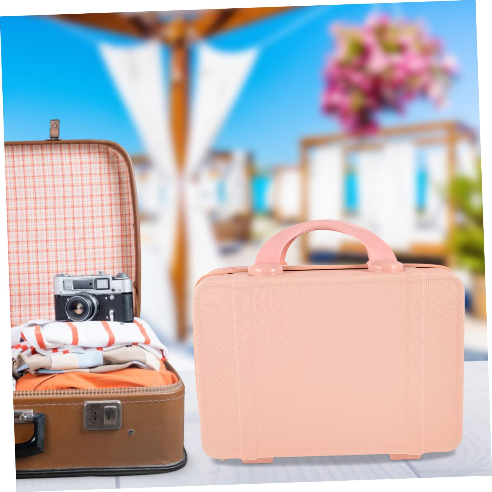 Alipis Kosmetikkoffer Mini-Koffer-Handtasche für Reisen Hartschalenkoffer Kulturbeutel Tragbar Geräumig Stabiler Griff Make-up-aufbewahrung