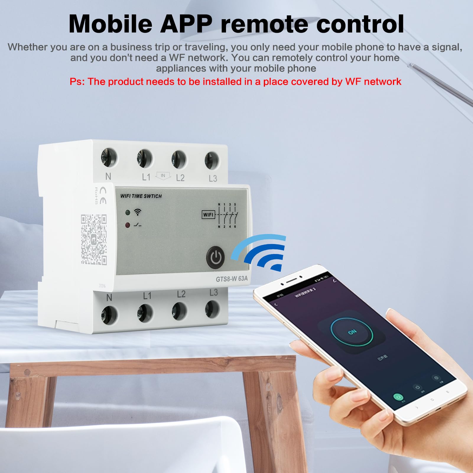 Interruttore wifi Interruttore smart Interruttori Tuya controllato timer intelligente 220V relè wifi dispositivi Smart Life GTS8 W (4P 63A top feed)