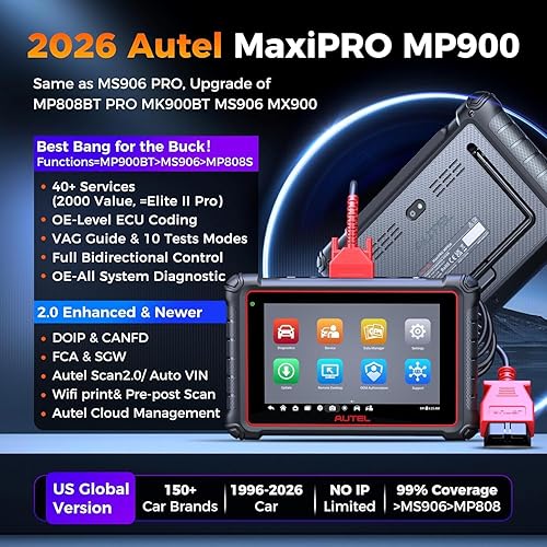 Vista 2 de Autel Escáner MaxiPRO MP900, 2025 DoIP/CAN-FD MP900, igual que MP900BT, actualizado de MP808BT PRO MS906BT MP808S DS808 MX900, codificación Pro ECU